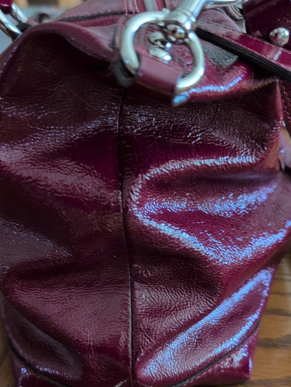 Coach Patent Leather Satchel in Deep Berry - Picture 6 of 11